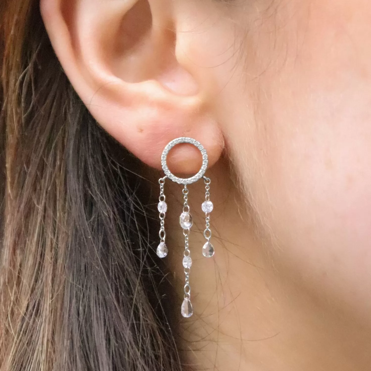 Boucles d'oreilles pavées de diamants luxueuses - Or 18 carats, style lustre élégant - Modèle unique en promotion exclusive