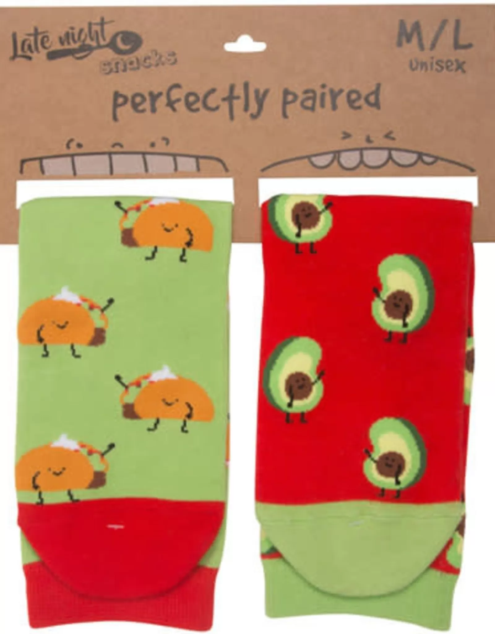 Chaussettes PGC - Motifs Tacos & Avocat Gourmand pour un Look Décalé et Confortable