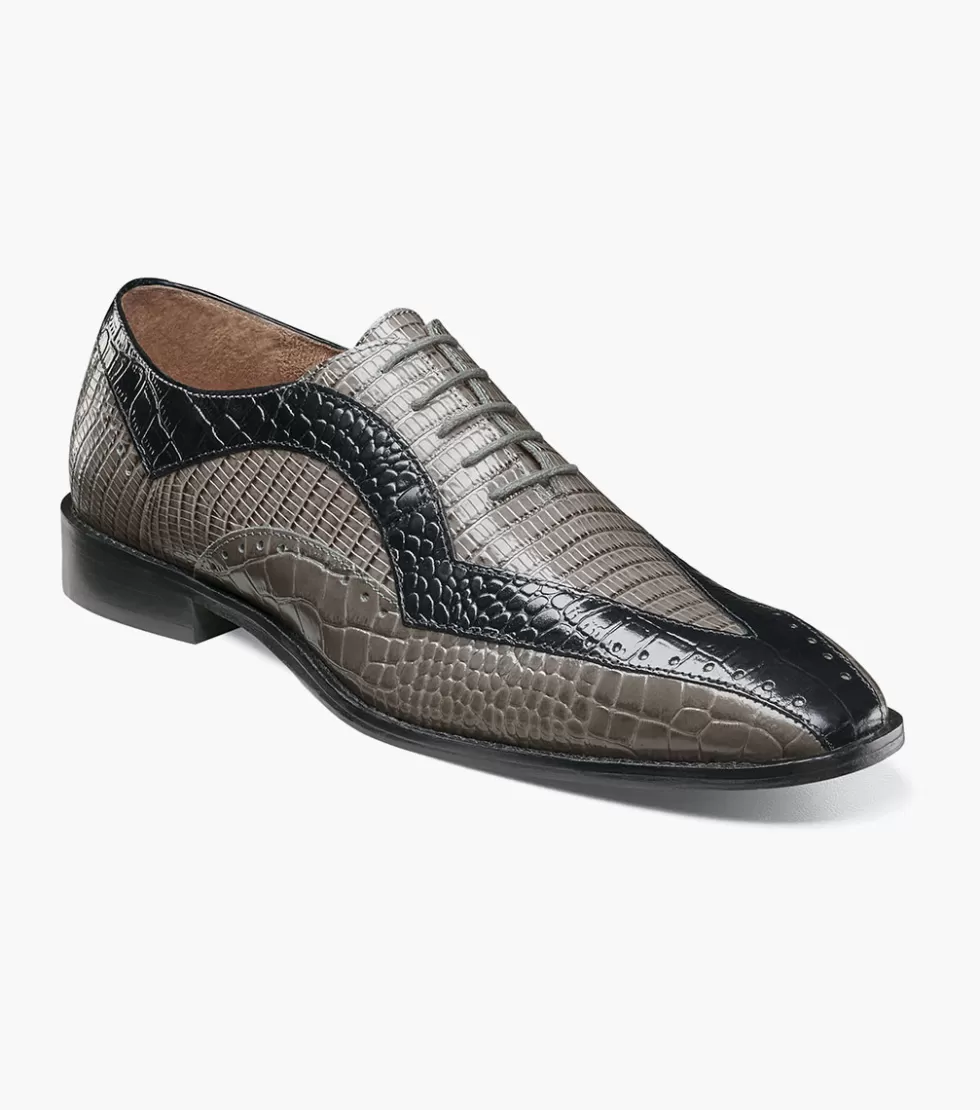 Stacy Adams - Chaussures élégantes Tallero en cuir souple (Noir/Anthracite) - Modèle exclusif en Soldes