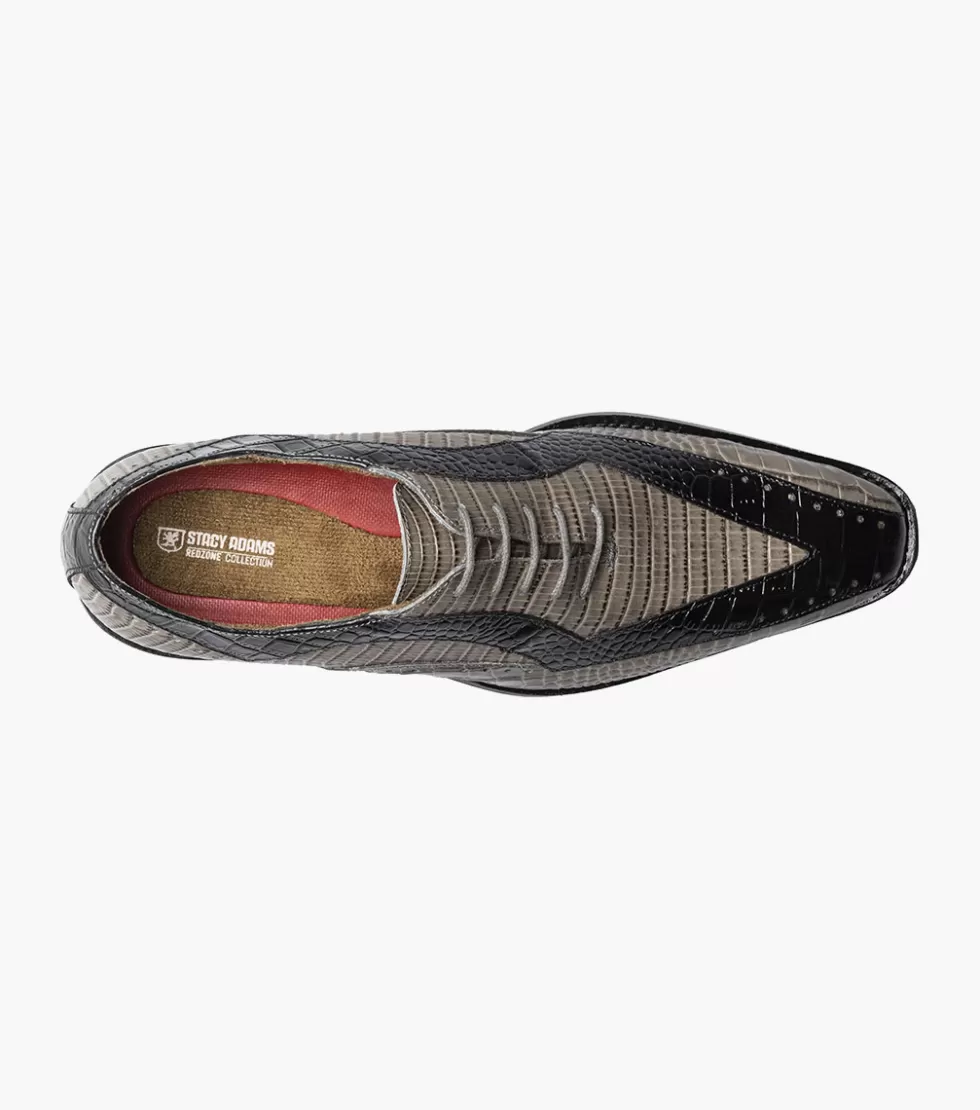 Stacy Adams - Chaussures élégantes Tallero en cuir souple (Noir/Anthracite) - Modèle exclusif en Soldes