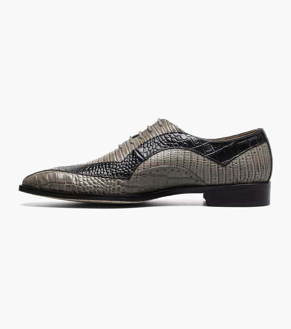 Stacy Adams - Chaussures élégantes Tallero en cuir souple (Noir/Anthracite) - Modèle exclusif en Soldes