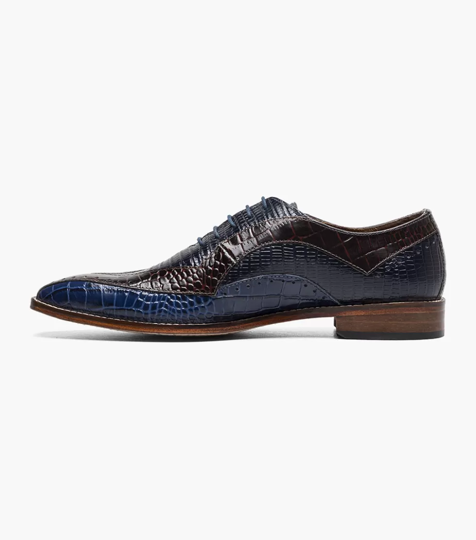 Élégantes chaussures Stacy Adams Tallero en cuir bleu marine à motifs contrastés - Modèle haut de gamme pour Homme