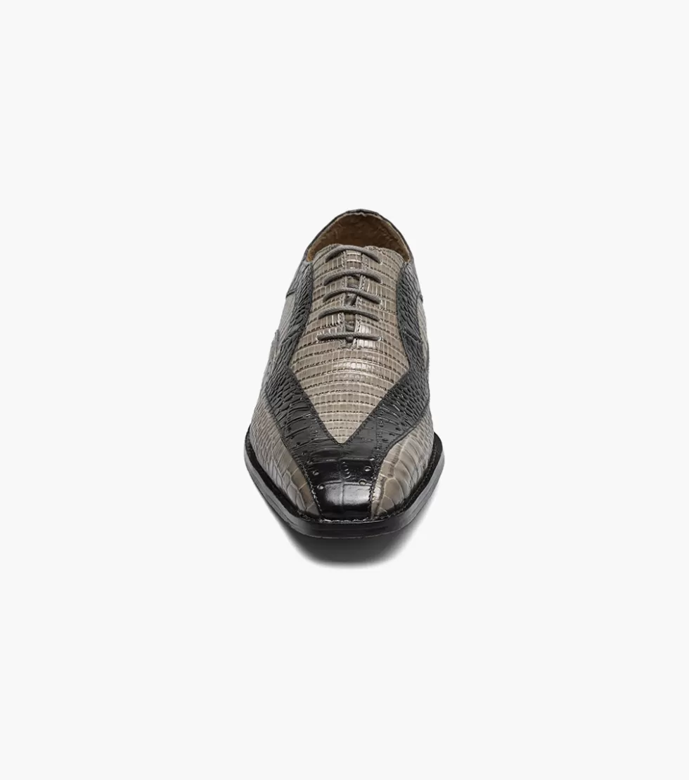 Stacy Adams - Chaussures élégantes Tallero en cuir souple (Noir/Anthracite) - Modèle exclusif en Soldes