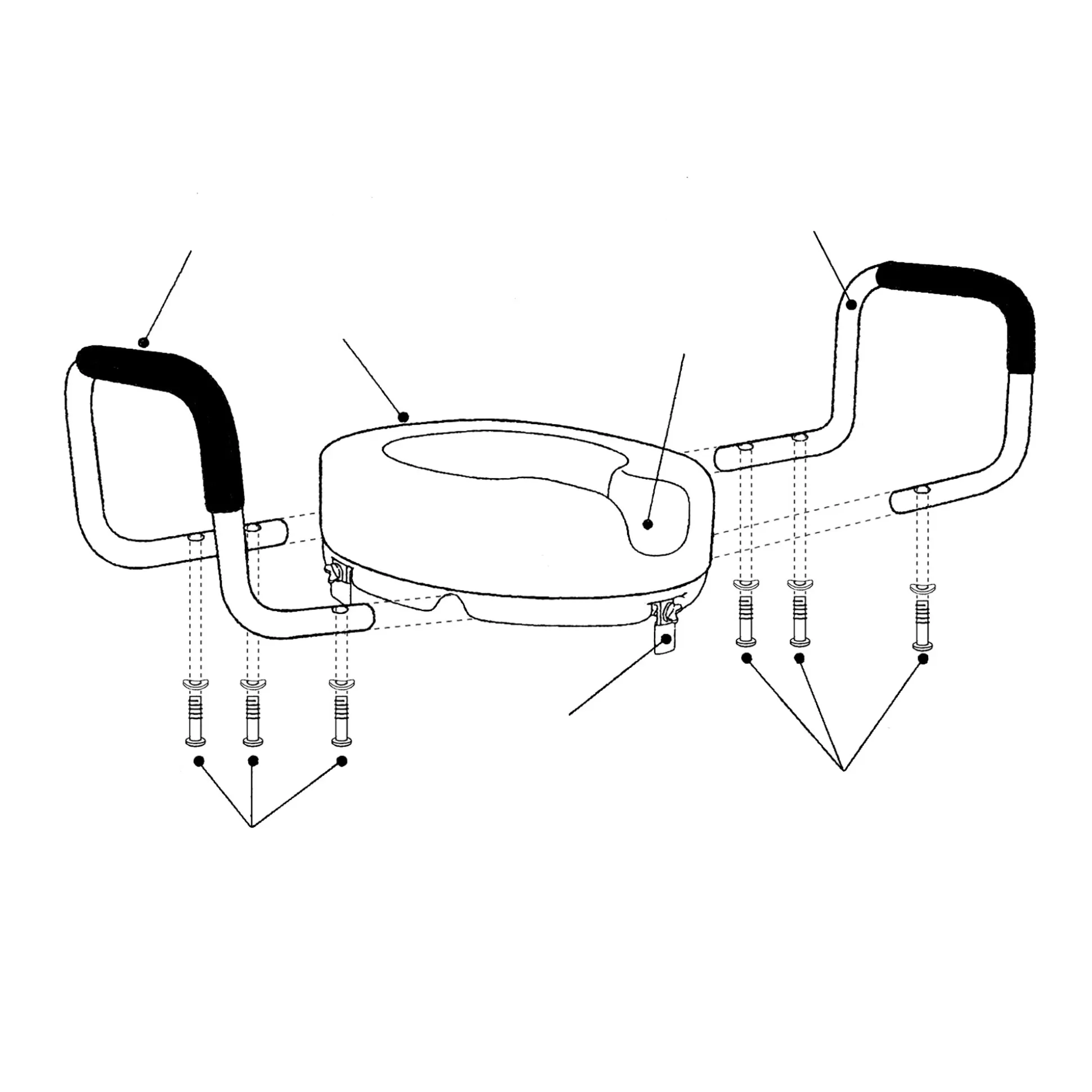 Élévation Confortable pour WC - Rehausseur Ergonomique Marque TRI (Aide au Quotidien pour Sénior/Mobilité Réduite)