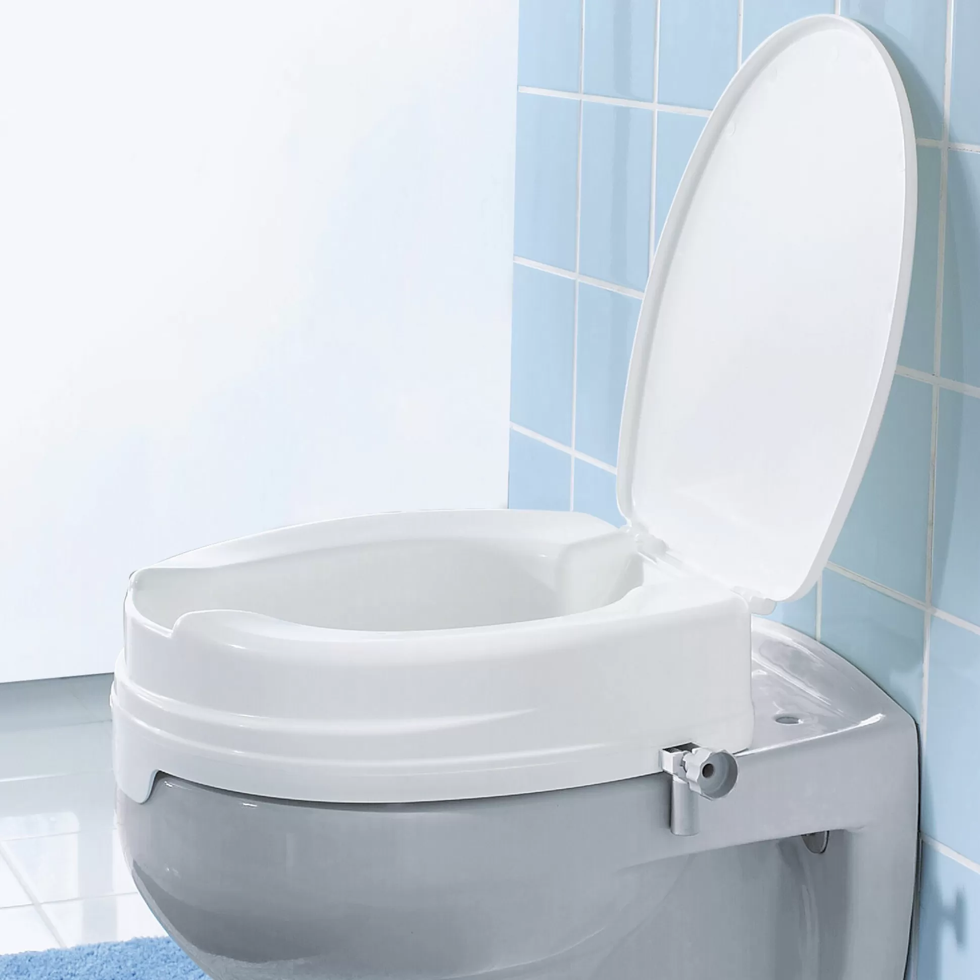 Rehausseur WC Comfort+ avec couvercle intégré - Solution ergonomique pour salle de bain adaptée - Dietz Réha Pro