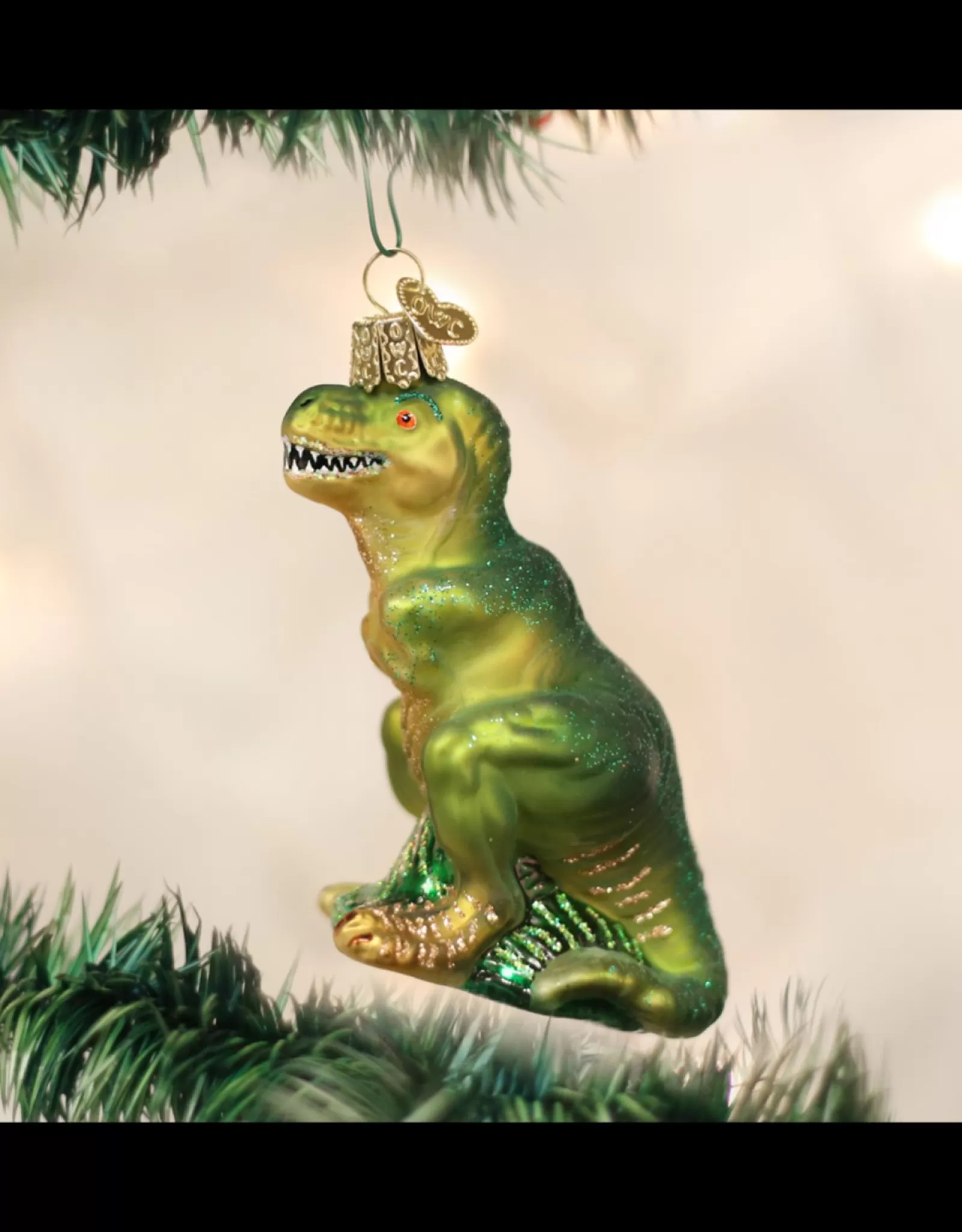 Décoration Festive Dinosaure T-Rex - Création Old World Christmas
