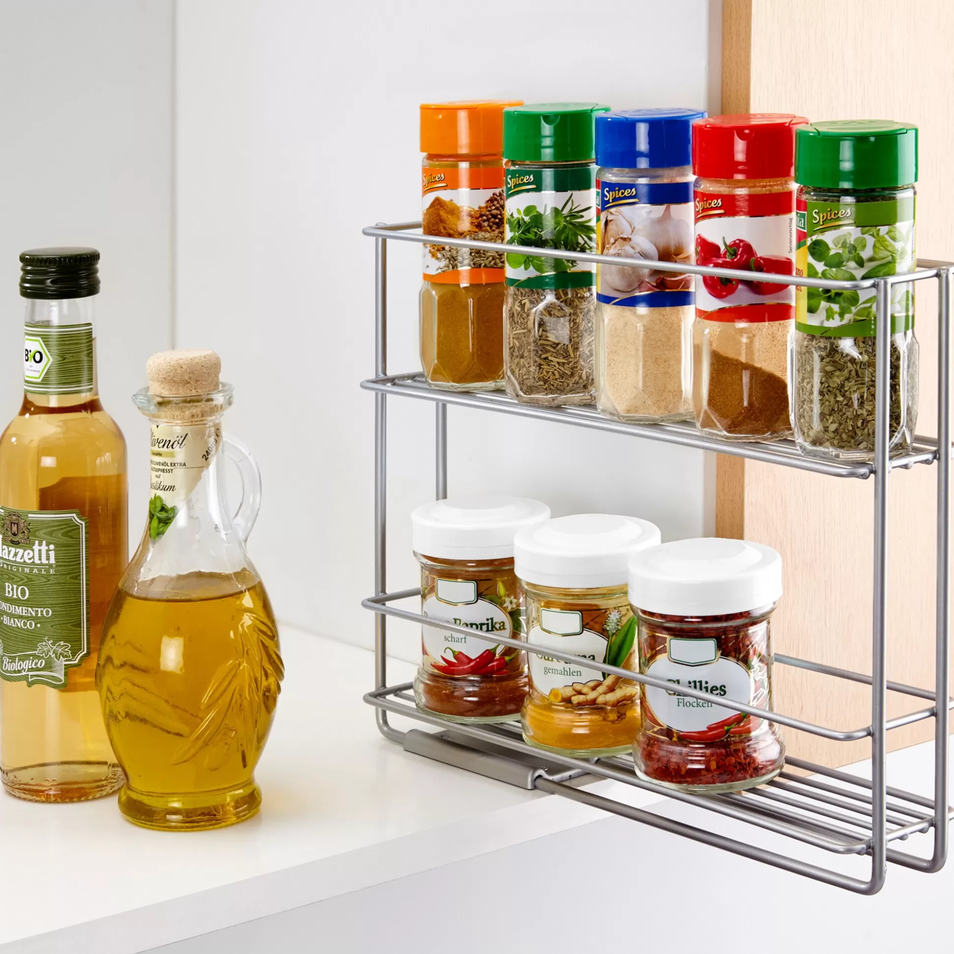 Metaltex - Support à Épices Extensible | Organisation Culinaire Astucieuse avec Plateau Coulissant