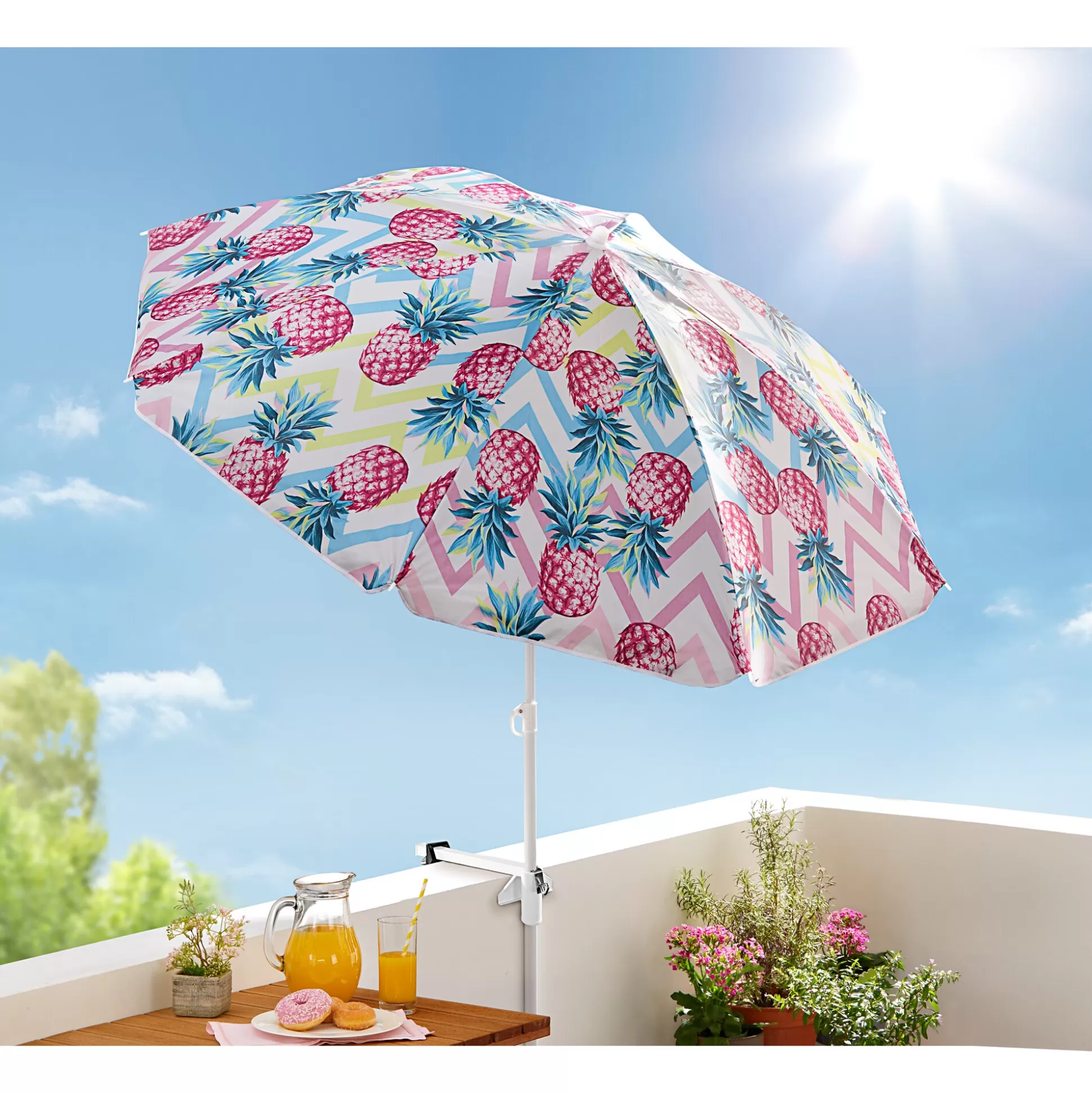 Parasol Anti-UV « Ananas » – Design Tropical pour Extérieur avec Protection Solaire Optimale