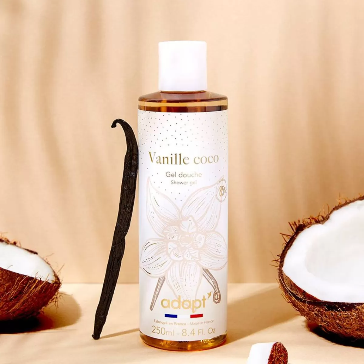 Gel Douche Enveloppant Parfum Coco-Vanille - Douceur Tropicale au Nuage Crémeux