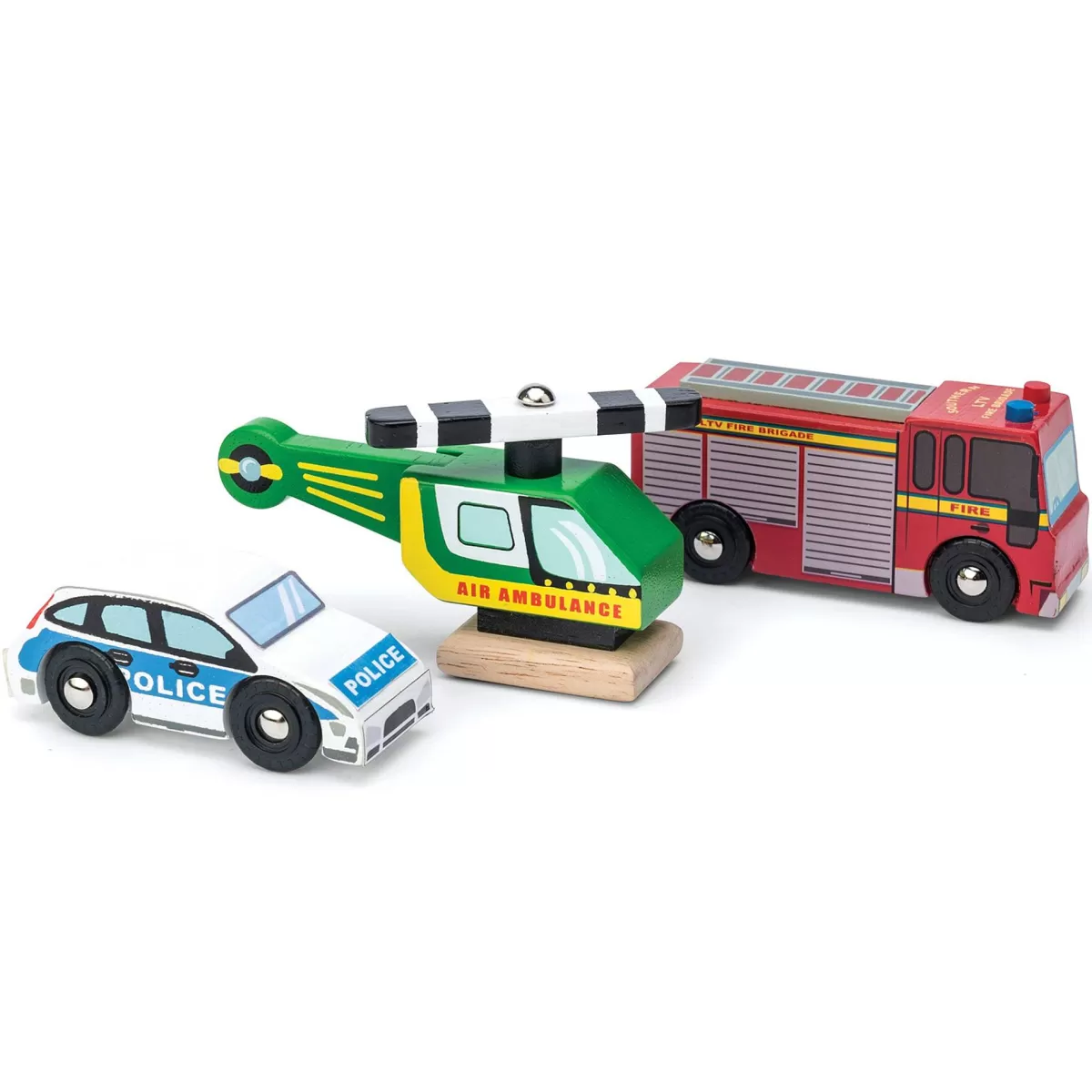 Camion de Pompiers Miniature Éducatif - Jouet Enfant en Bois Le Toyvan - Promotion Exclusive