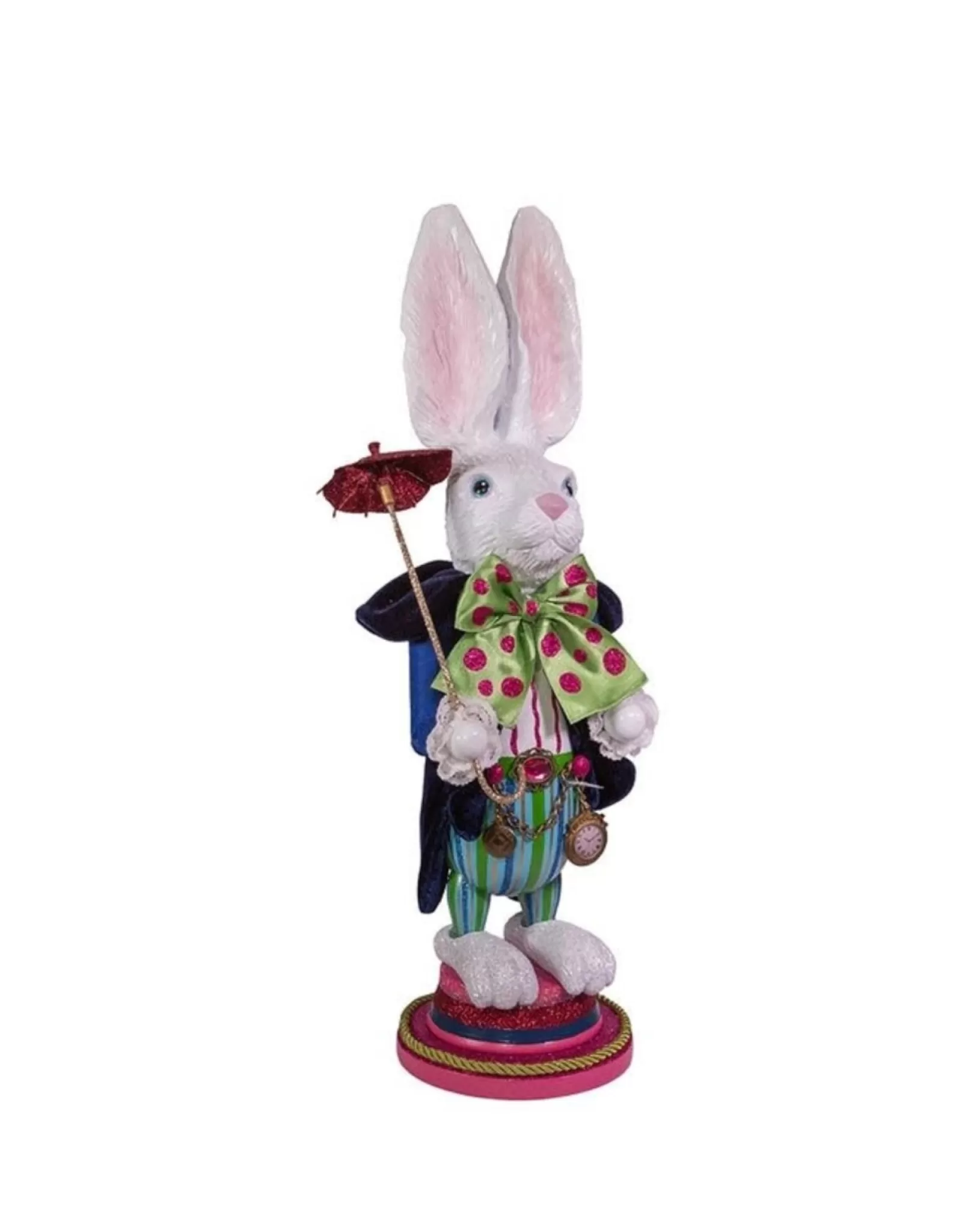 Figurine Casse-Noisettes Élégant Lièvre Blanc Décoratif de Noël – Design en Métal Artisanal par Kurt S. Adler