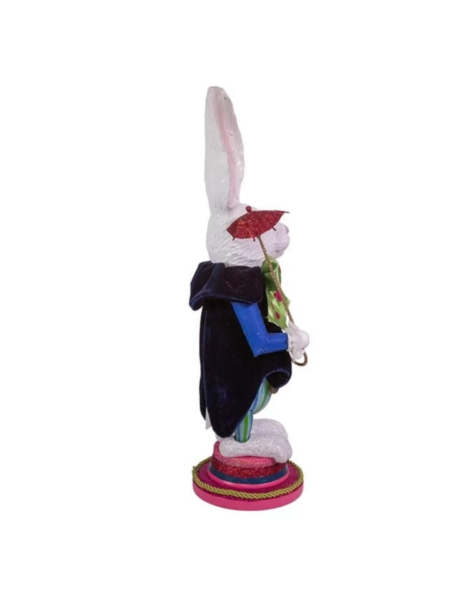 Figurine Casse-Noisettes Élégant Lièvre Blanc Décoratif de Noël – Design en Métal Artisanal par Kurt S. Adler