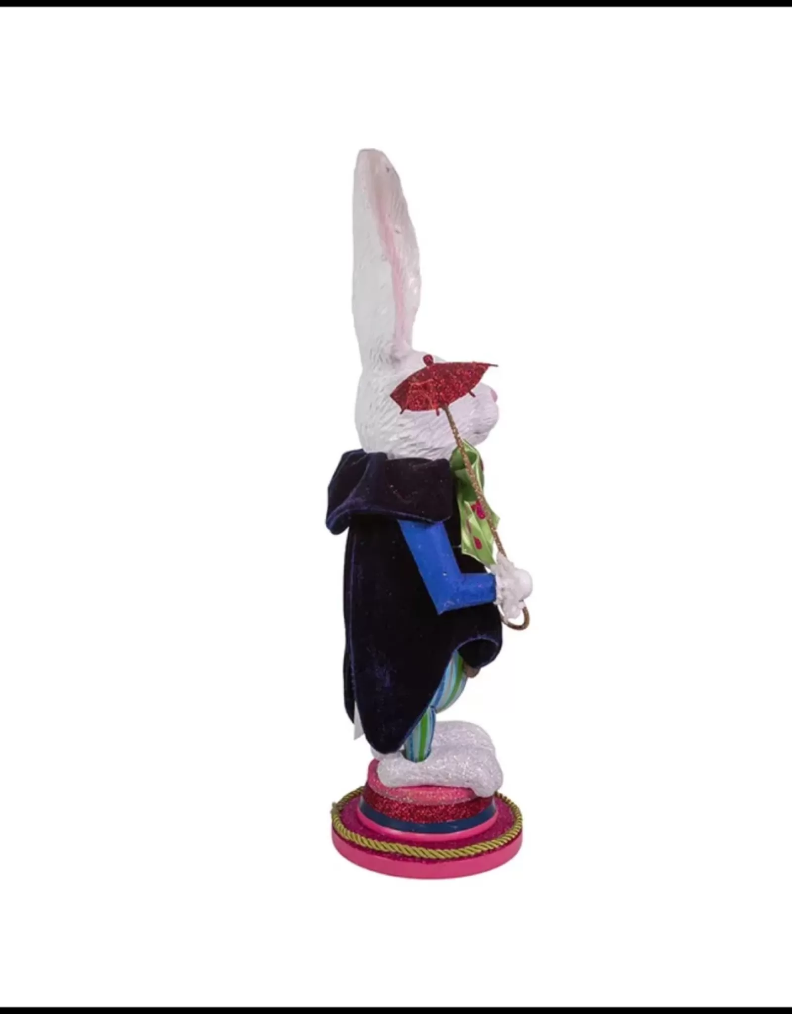 Figurine Casse-Noisettes Élégant Lièvre Blanc Décoratif de Noël – Design en Métal Artisanal par Kurt S. Adler