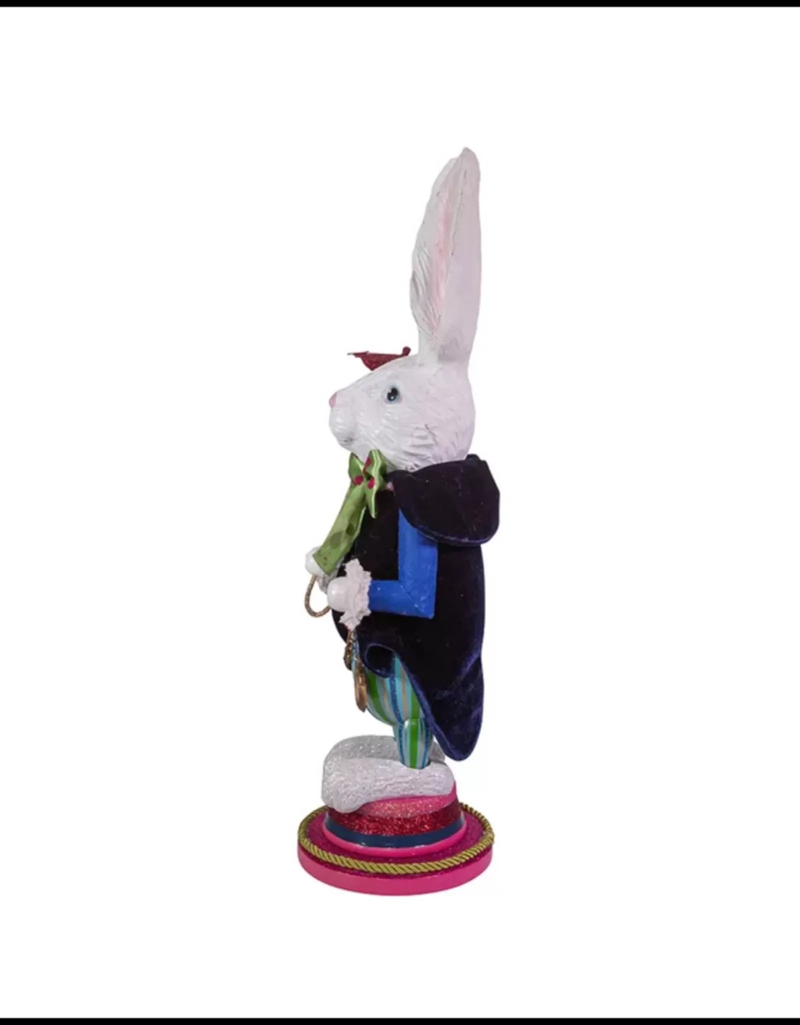 Figurine Casse-Noisettes Élégant Lièvre Blanc Décoratif de Noël – Design en Métal Artisanal par Kurt S. Adler