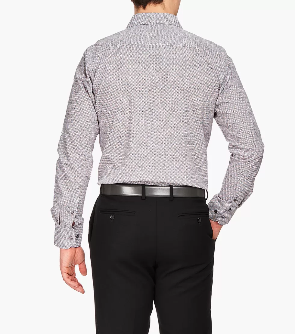 Chemise élégante Stacy Adams - Modèle Winslow en coton stretch, nuance taupe doré pour tenue sophistiquée