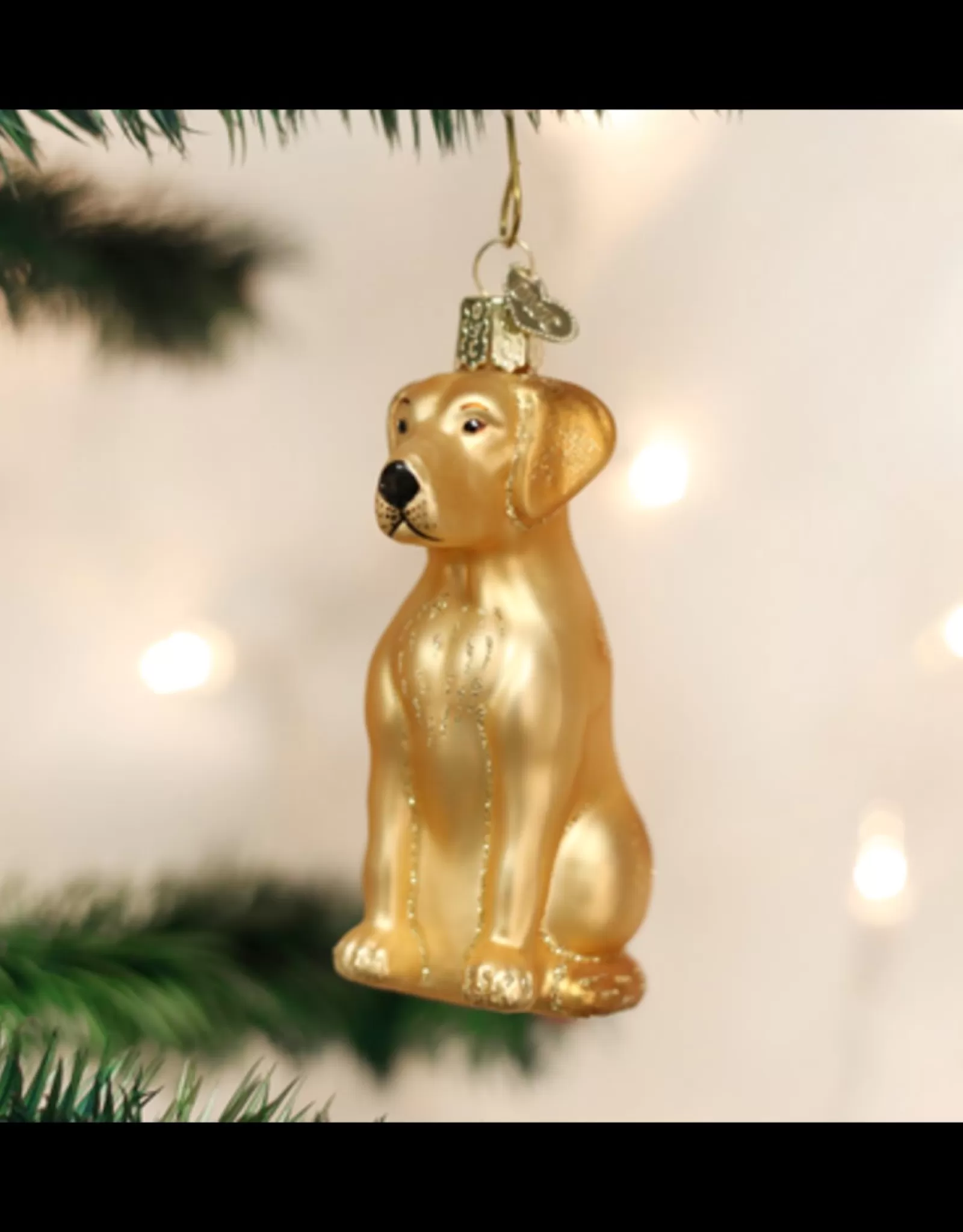 Boule de Noël Labrador Doré - Décoration Vintage Fait Main par Ancien Monde