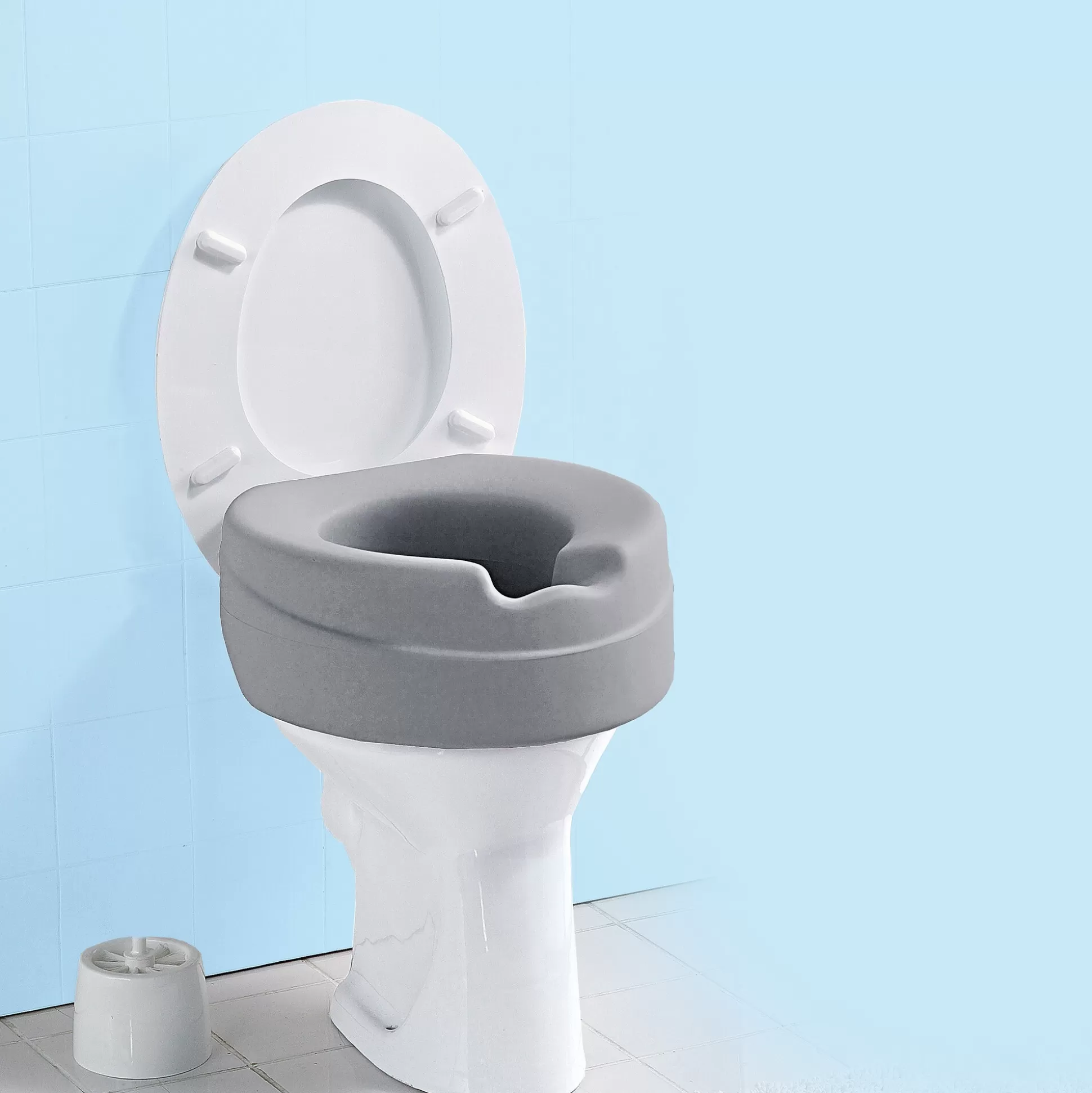 Rehausseur de toilettes douillet - Confort optimal pour salle de bain accessible