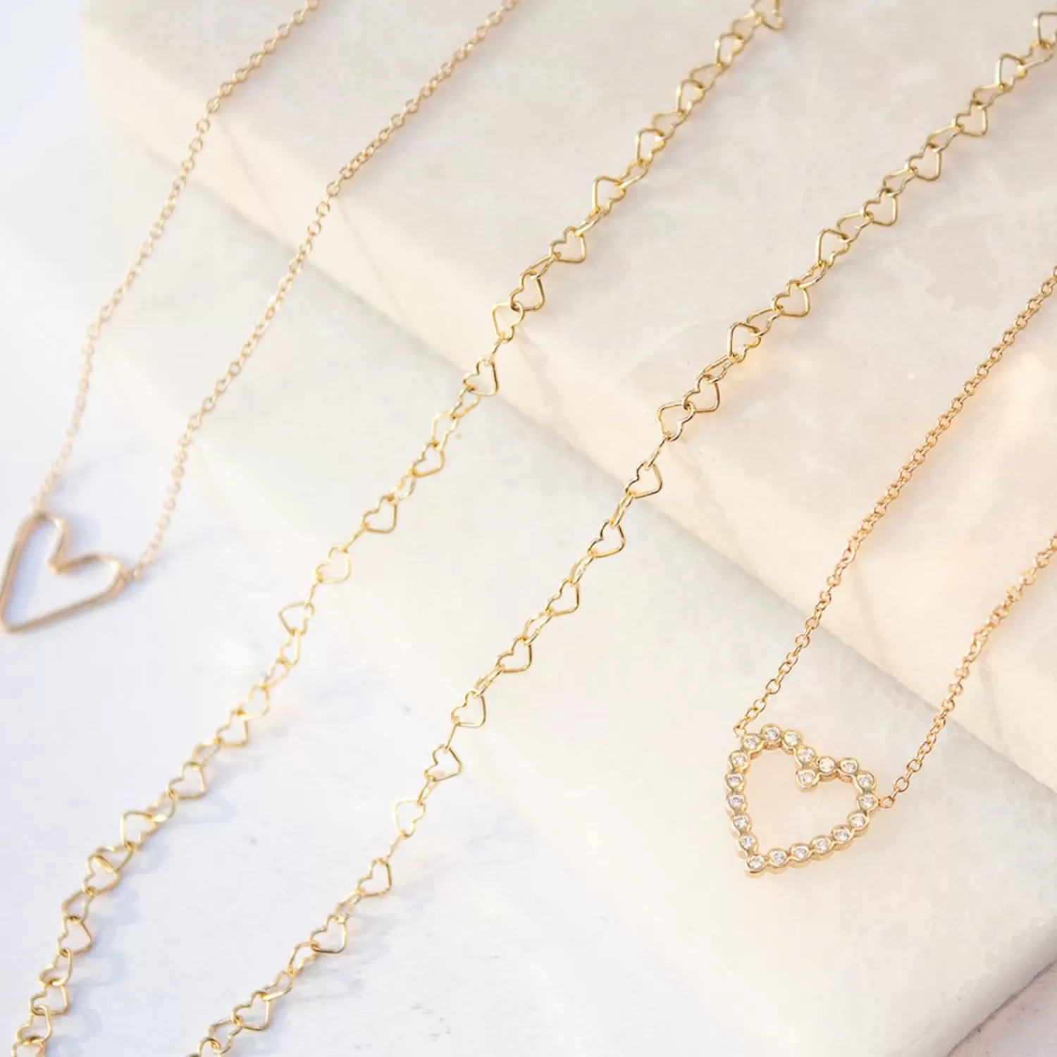 Collier Cœur en Or Jaune 14K et Diamants - Création Exclusive Zoe Chicco pour Alkemistry